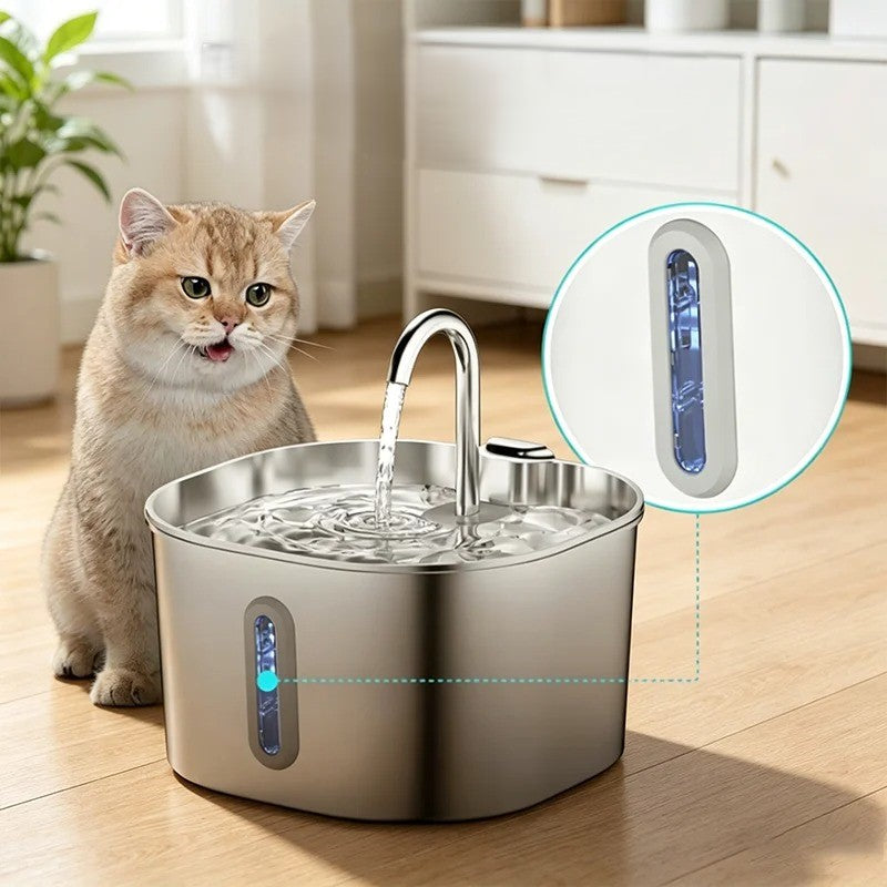Poidełko PurrFlow – Automatyczna Fontanna Metalowa + 4 Filtry w Zestawie