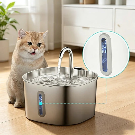 Poidełko PurrFlow – Automatyczna Fontanna Metalowa + 4 Filtry w Zestawie